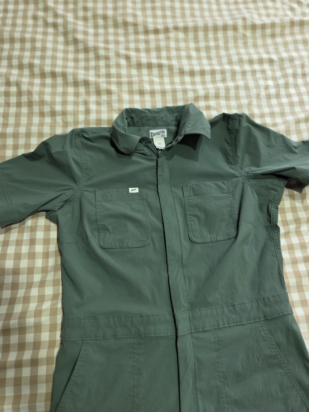 Duluth Trading Co Women's  Short-Sleeve Green Jumpsuit